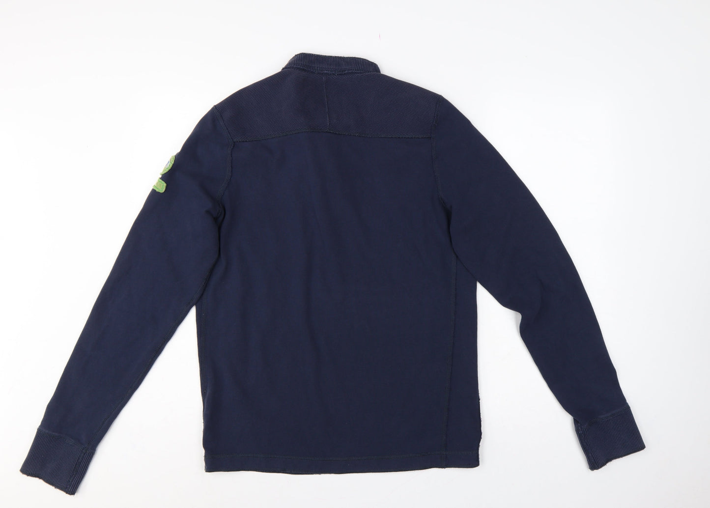 Abercrombie & Fitch Men’s Navy L Muscle Henley Sweatshirt Embroidered Logo