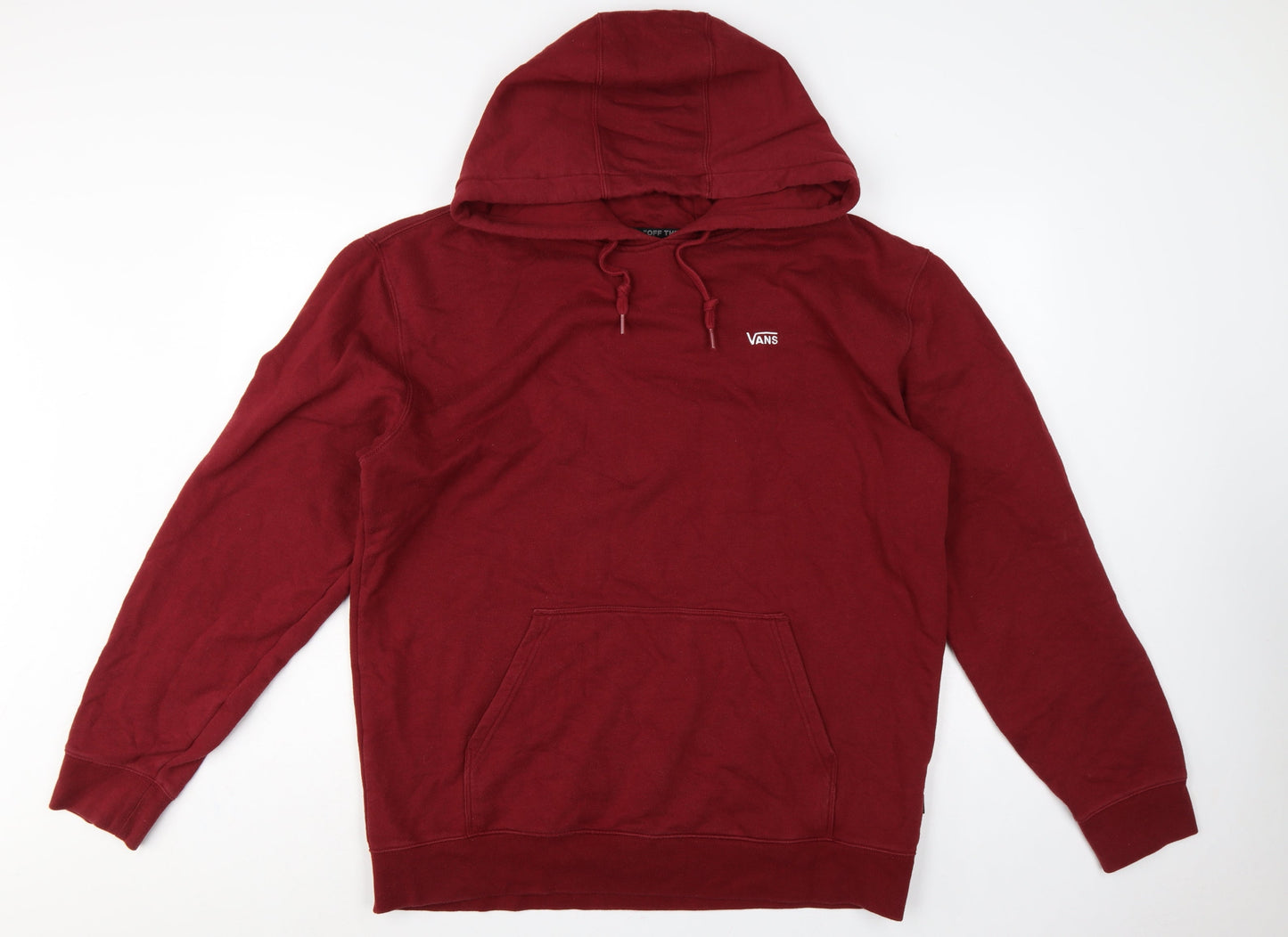 Vans Men’s Red XL Pullover Hoodie Logo Fleece Kangaroo Pocket