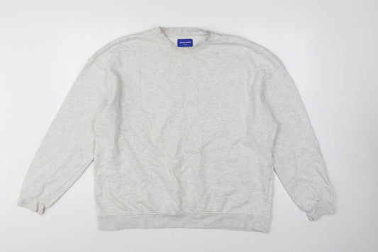 Jack & Jones Men’s Grey 2XL Crew Neck Pullover Sweatshirt