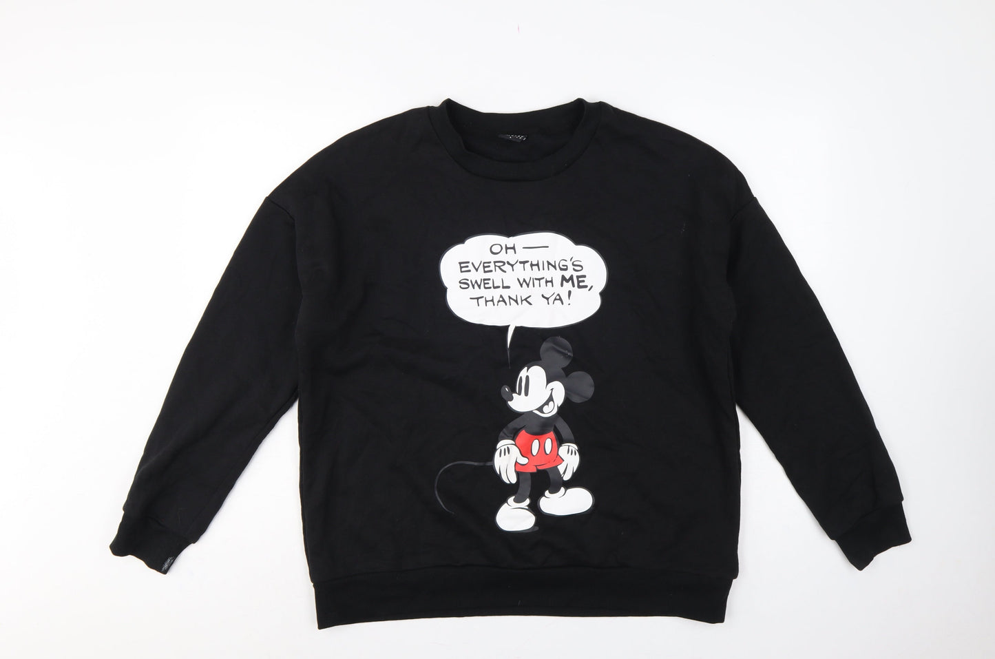 Disney Mickey Mouse Women's Black L Pullover Graphic Sweatshirt