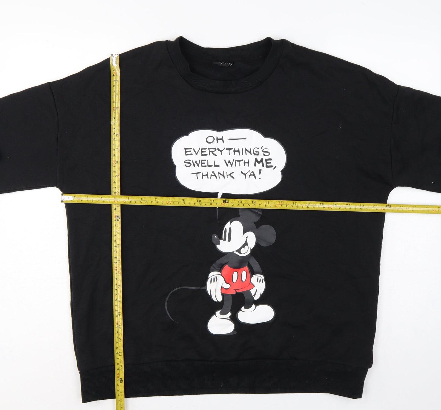 Disney Mickey Mouse Women's Black L Pullover Graphic Sweatshirt