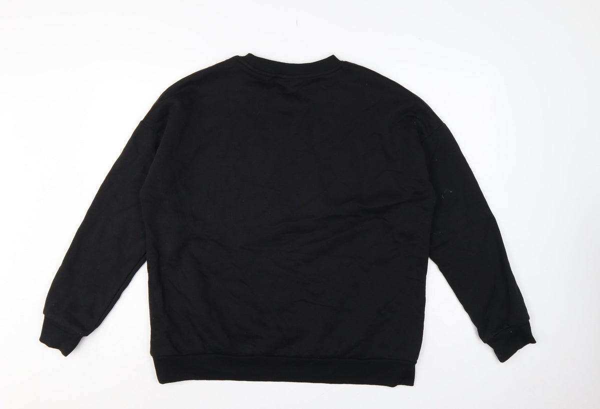 Close-up detail of Pep&Co Disney Mickey Mouse Women's Black L Pullover Graphic Sweatshirt
