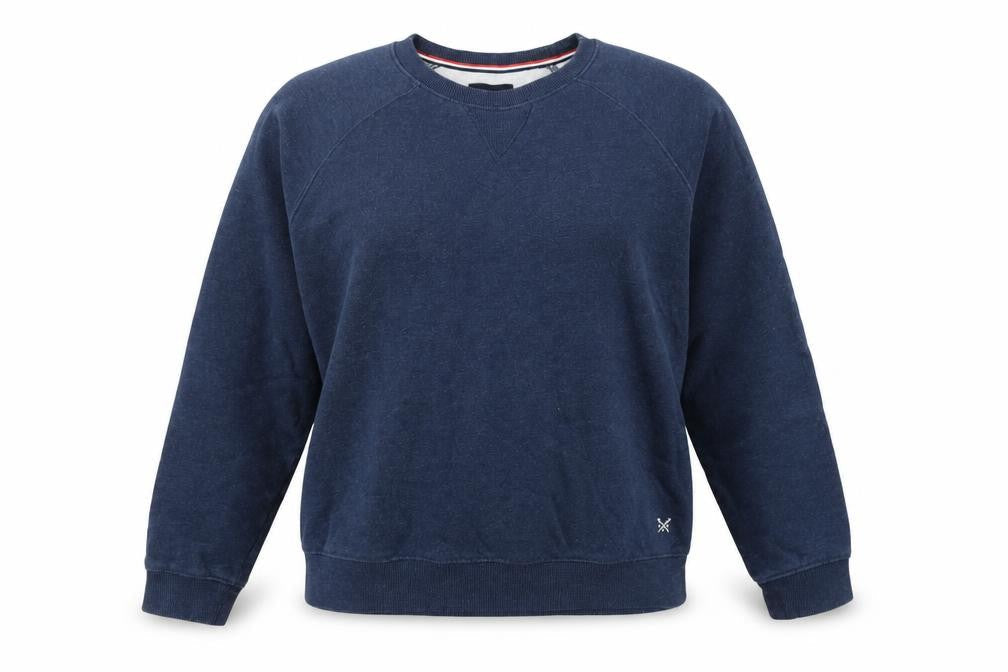 Front view of Crew Clothing Women’s Blue, size UK 12, Pullover Crew Neck Sweatshirt