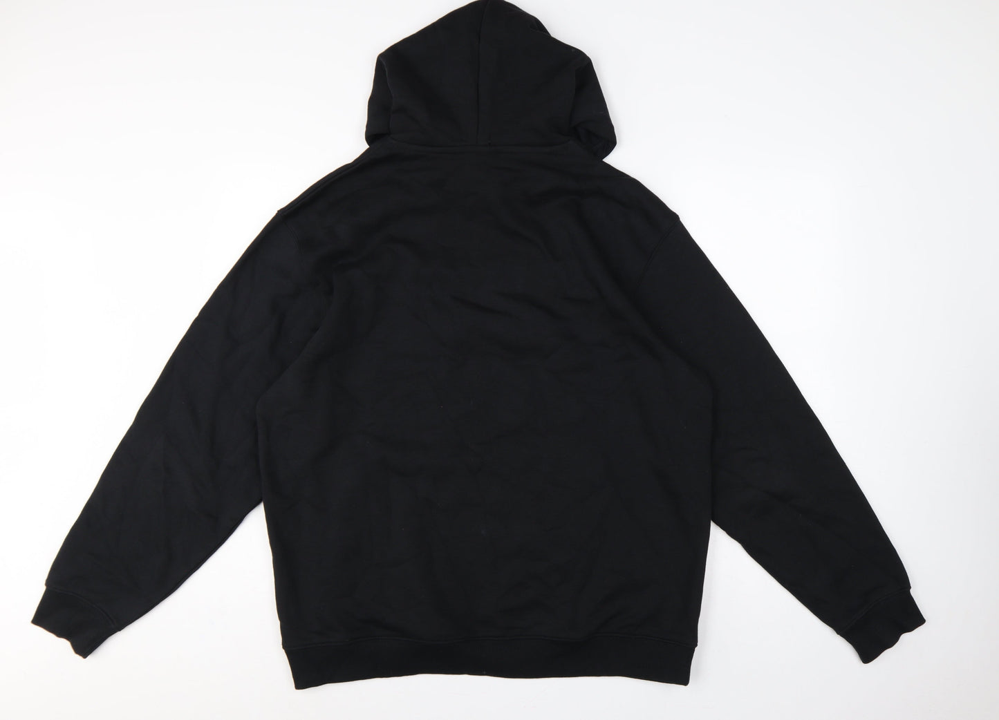 Reebok Men’s Black L Pullover Hoodie Logo Sports Kangaroo Pocket