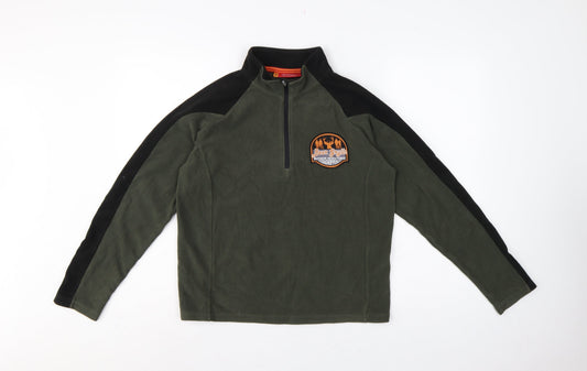 Craghoppers Boys Green 158 Pullover 1/4 Zip Fleece Bear Grylls
