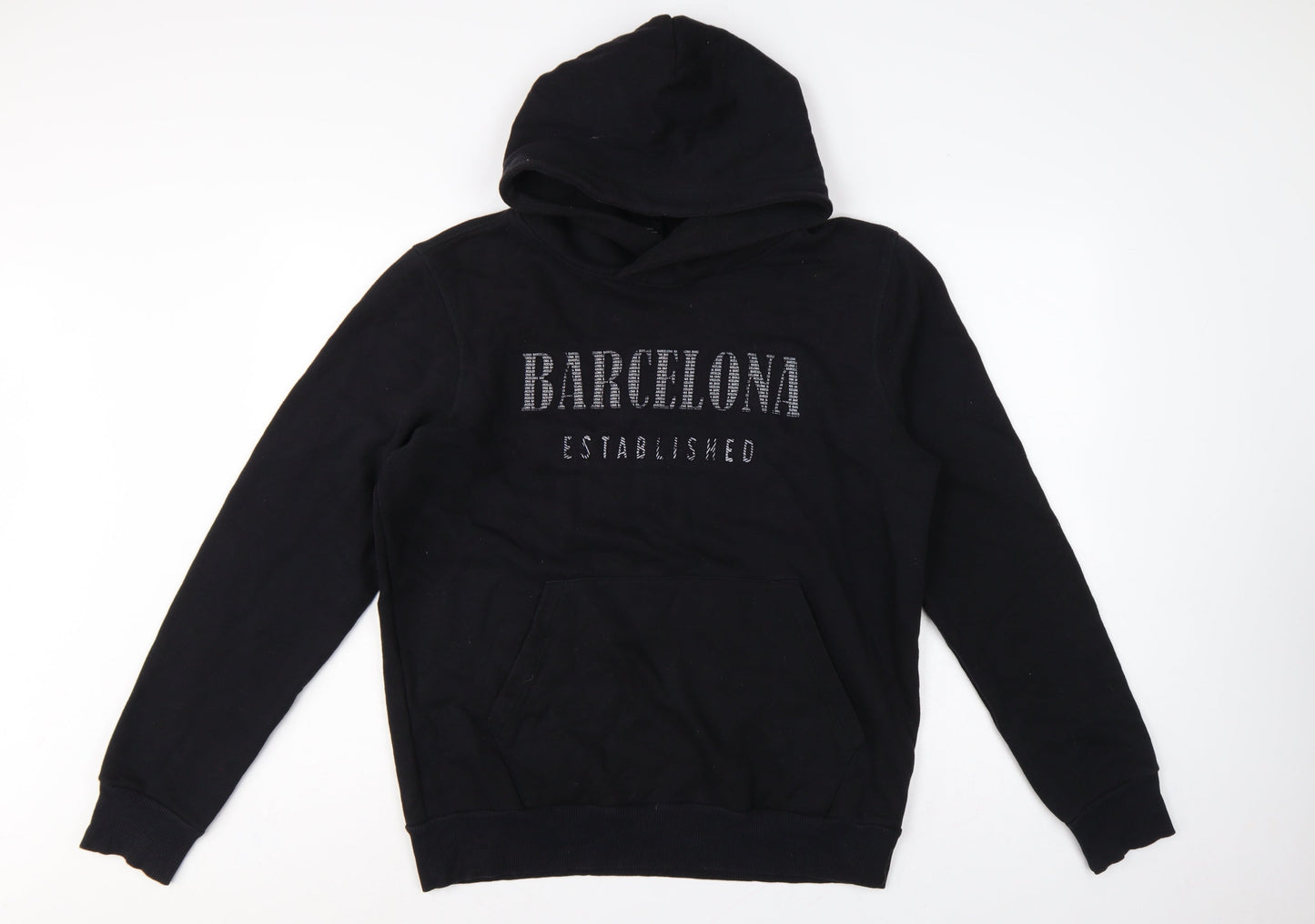 Barcelona Designs Men’s Black L Pullover Hoodie Graphic Logo