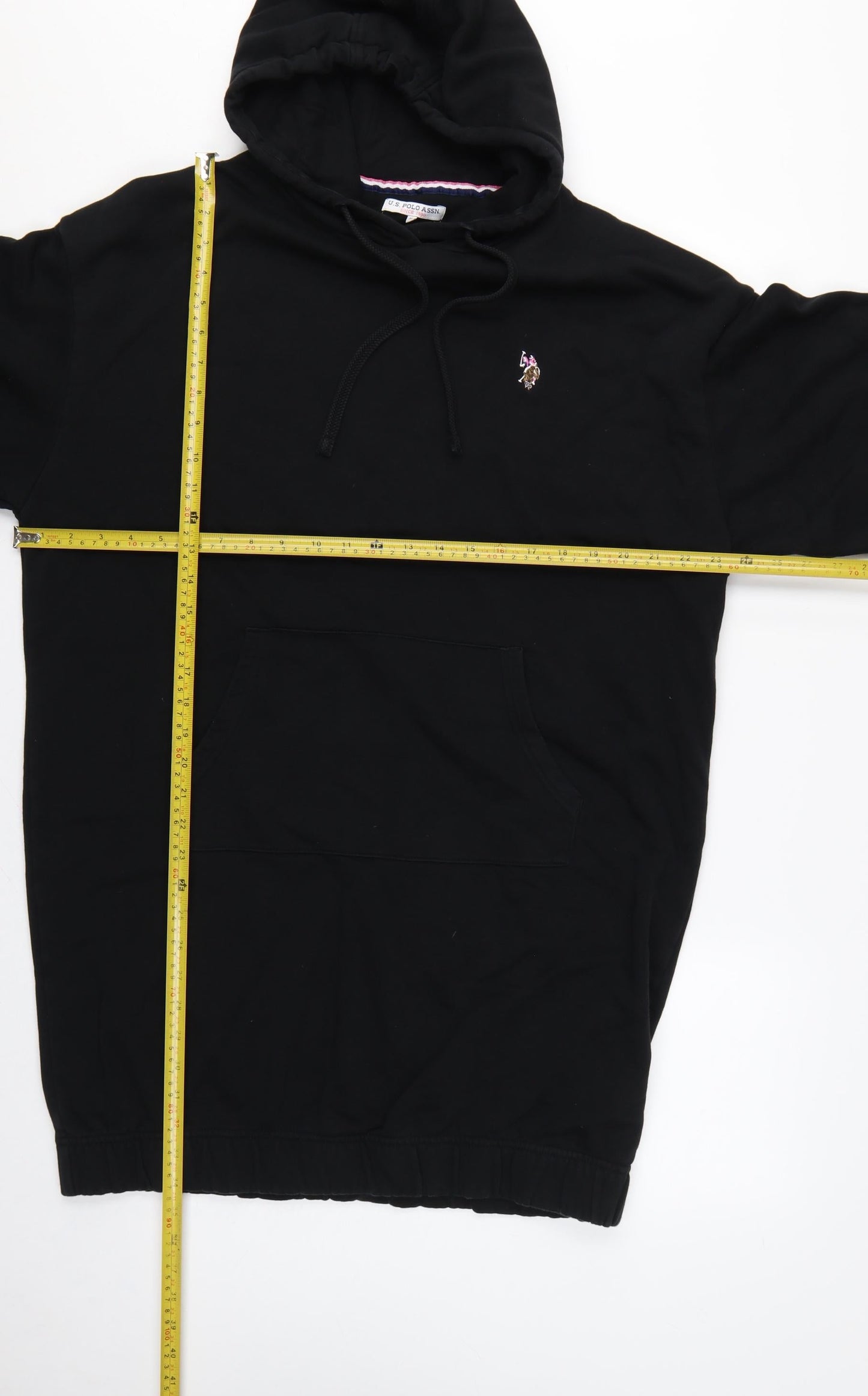 U.S. Polo Assn. Women Black M Hooded Jumper Dress Logo Pocket