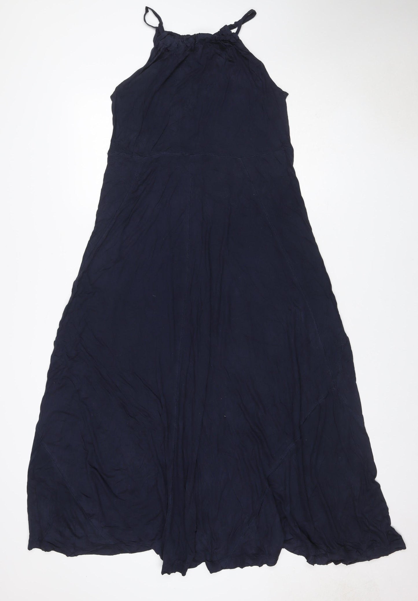 Gap Women’s Navy Blue UK 10 Maxi Strappy Smocked Viscose Dress