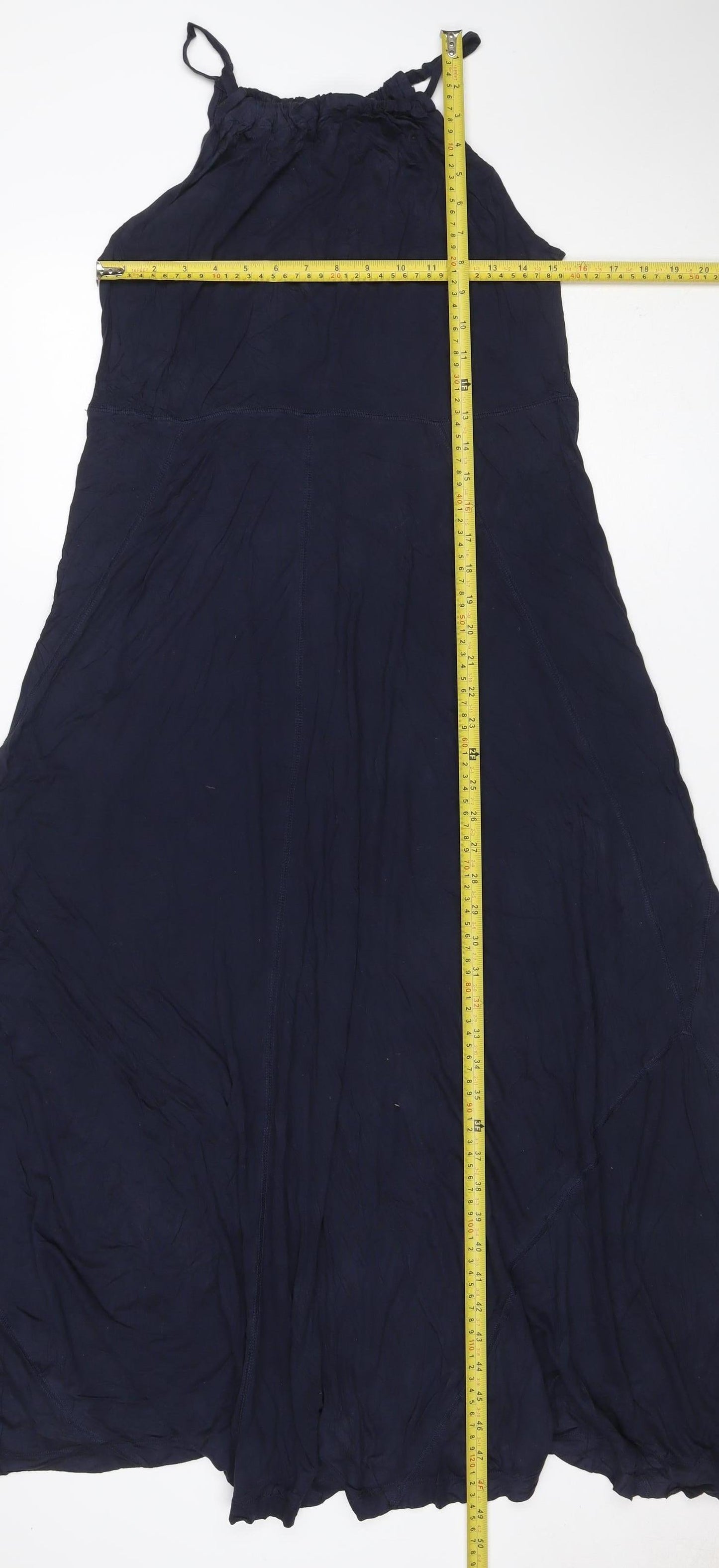Gap Women’s Navy Blue UK 10 Maxi Strappy Smocked Viscose Dress