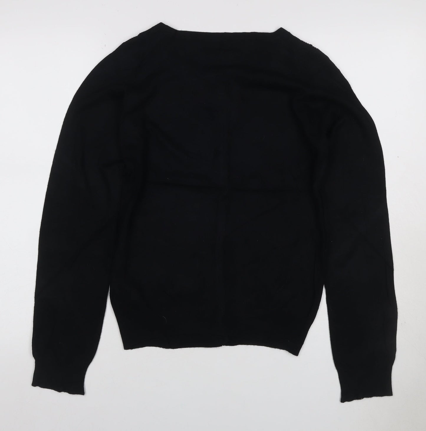 Dorothy Perkins Women Black UK 10 Button Knit Cardigan Long Sleeve