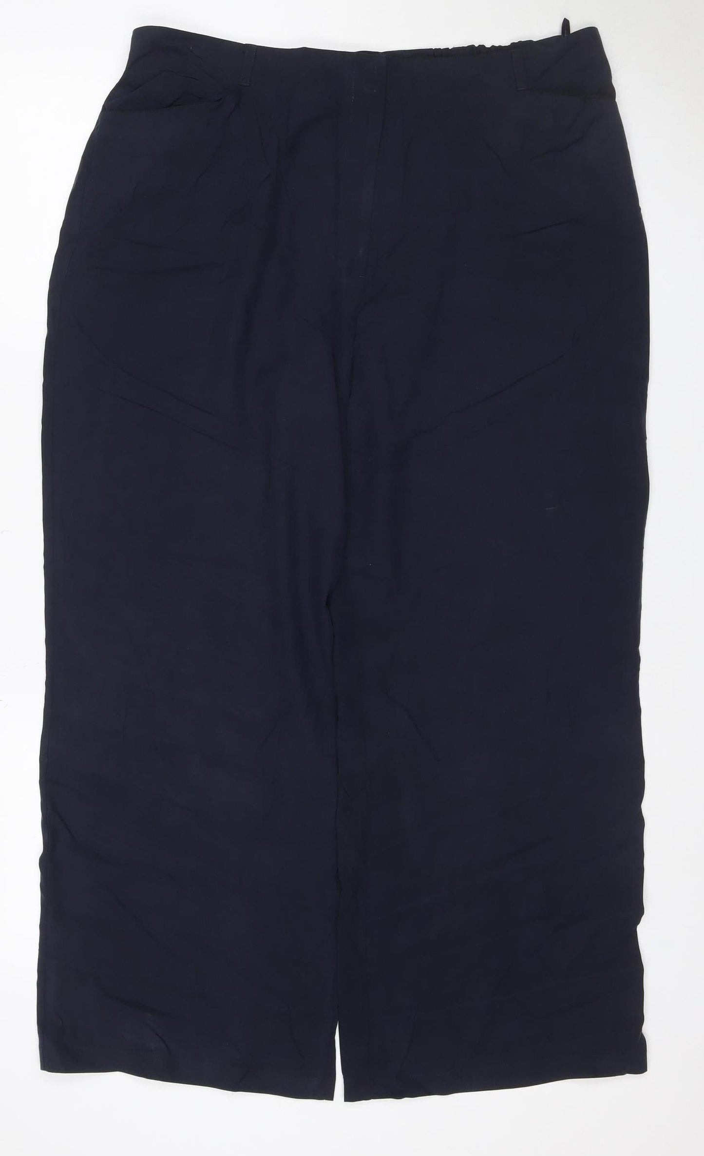 Marks and Spencer Women’s Navy UK 18 Short Wide-Leg Pull-On Trousers