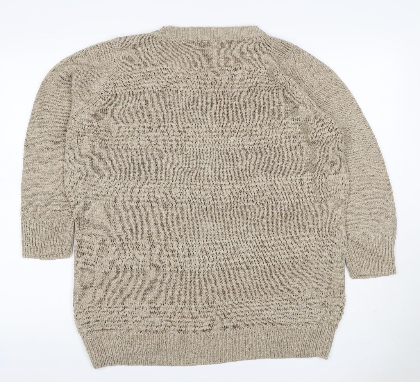 Savoir Women’s Beige UK 18 Textured Knit Crew Neck Pullover Jumper