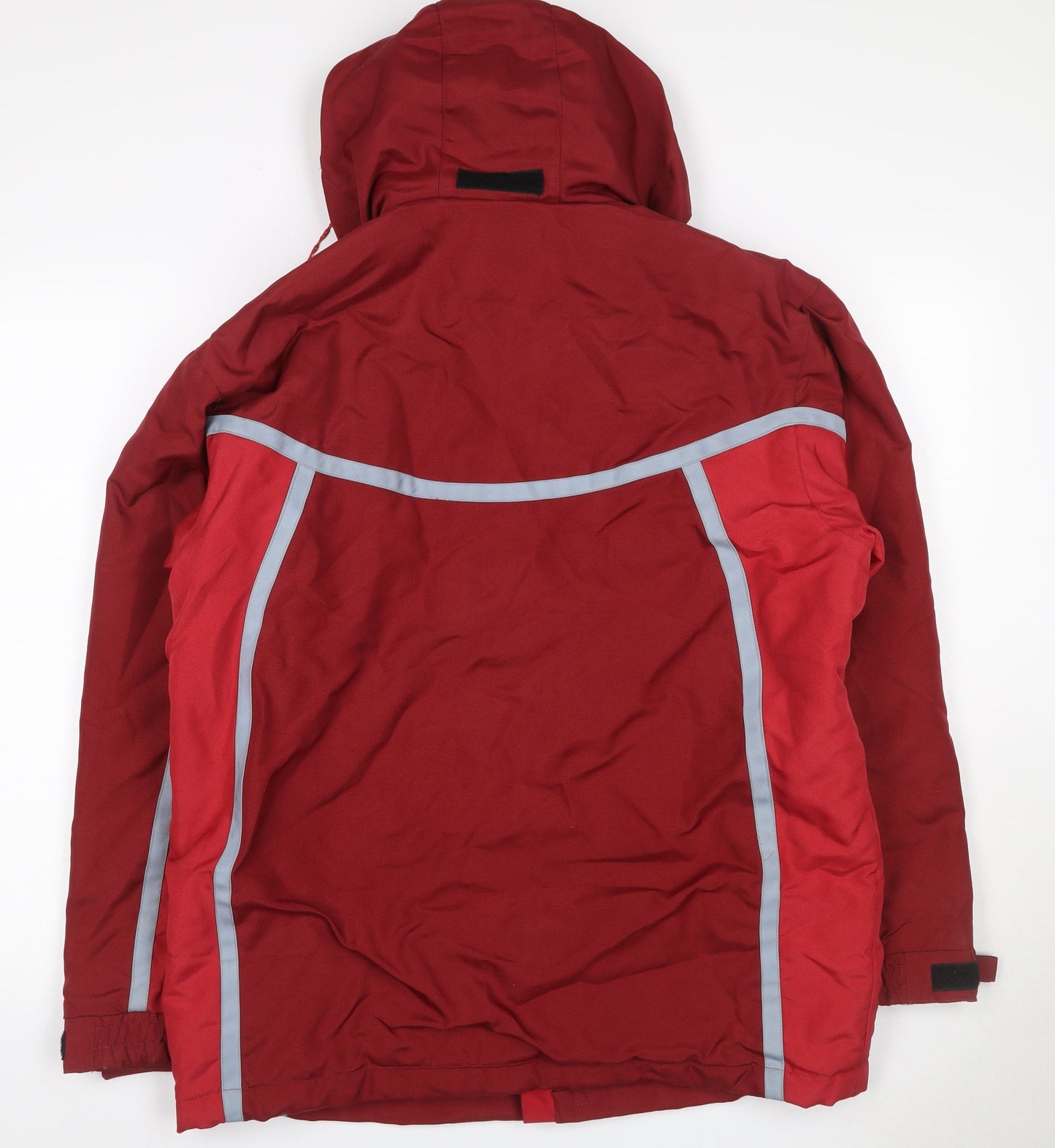 Brugi Women Red S Hooded Ski Jacket Reflective Insulated Full Zip