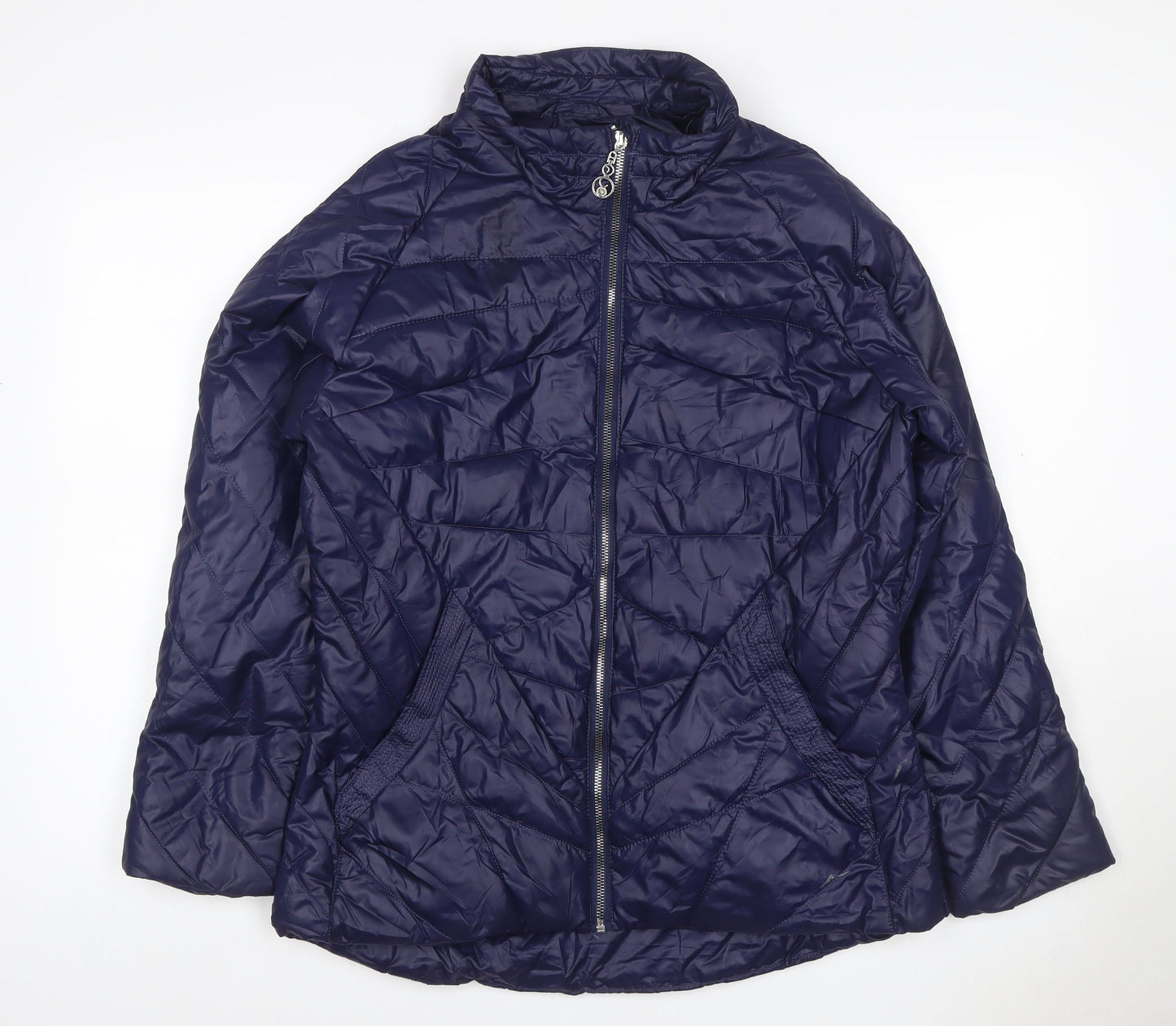 Kalina Women’s Blue 2XL Puffer Jacket Quilted Zip Padded Short Coat
