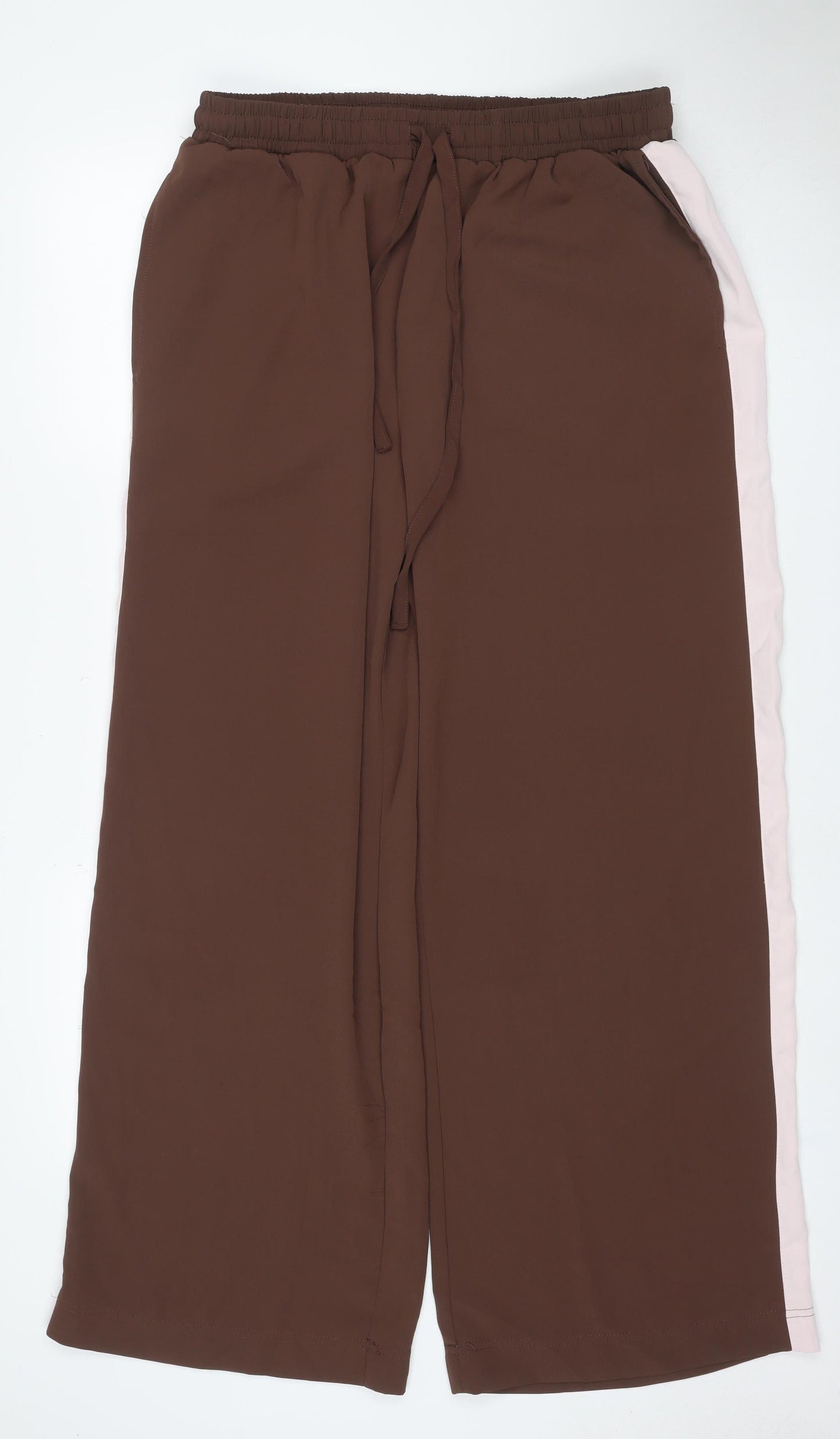 ASOS Design Women Brown Pink Side Stripe Jogger Trousers UK 16