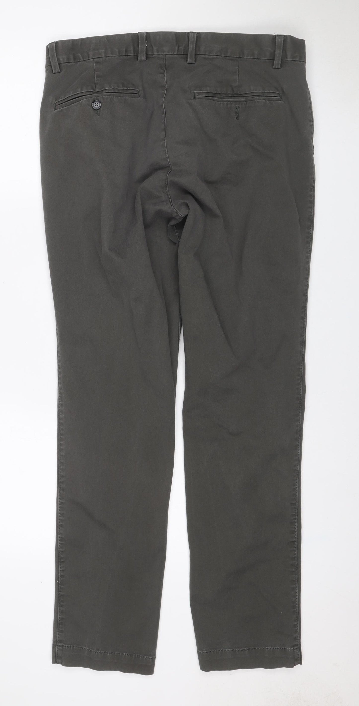 Gap Men’s Grey Chino Trousers 34x32 Straight Leg Cotton Stretch