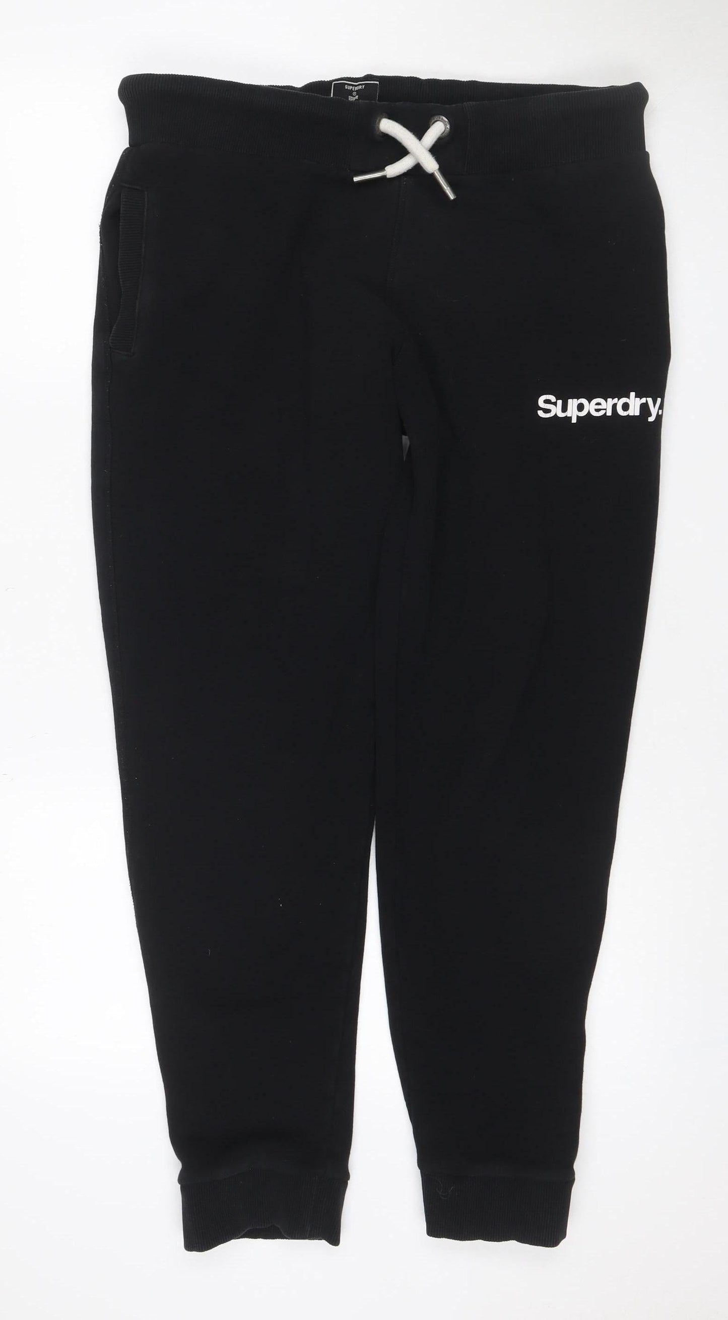 Superdry Men’s Black M Logo Fleece Jogger Sweatpants Drawstring