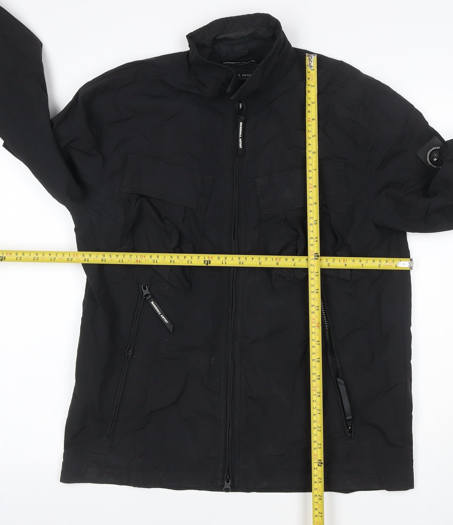 Marshall Artist Men's Black Size S Military Jacket Full Zip Pockets
