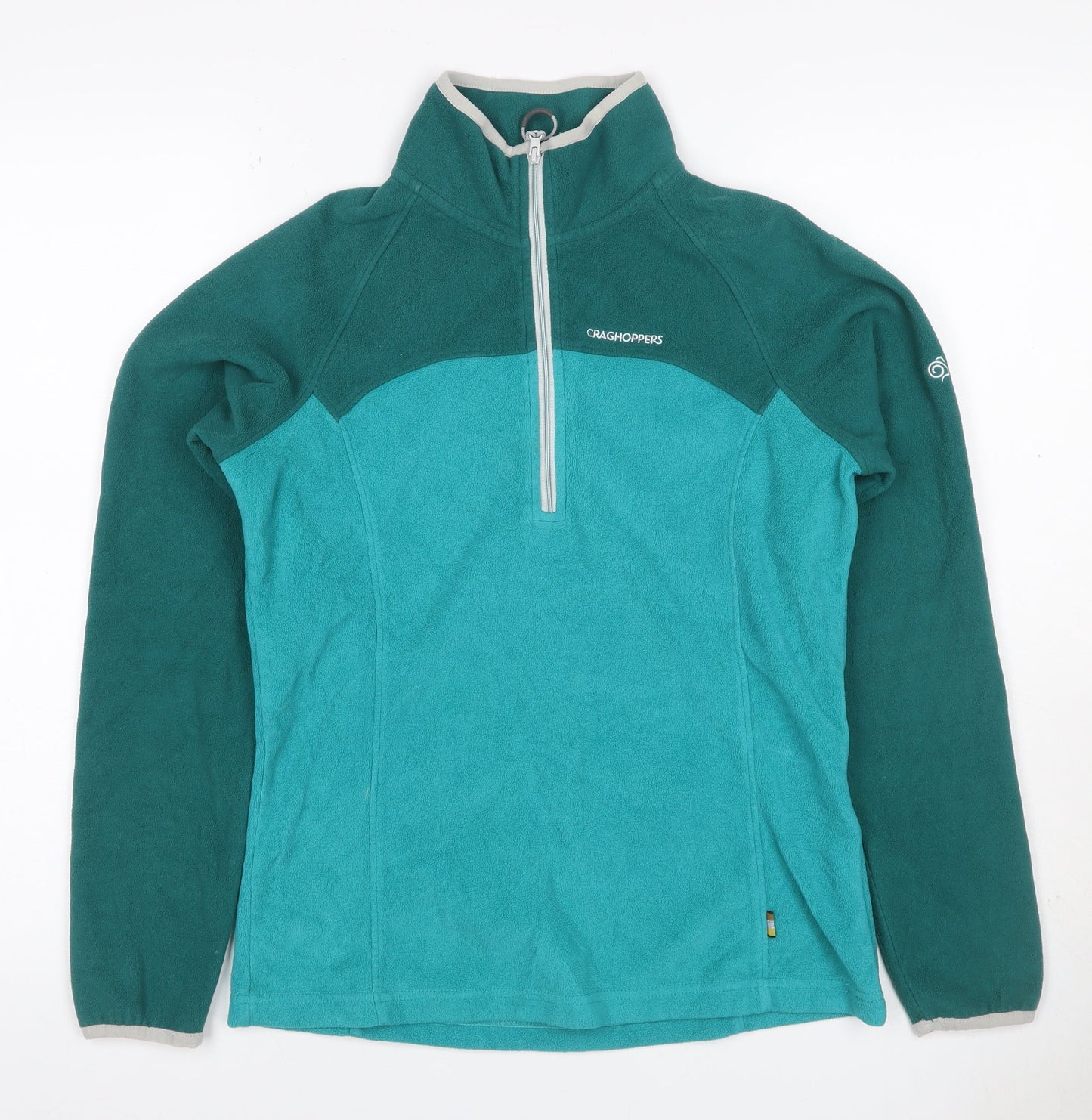 Craghoppers Womens Green Colourblock Fleece 1/2 Zip Sweatshirt UK 10