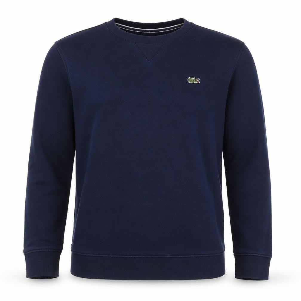 Front view of Lacoste Sport Women's Blue UK 12 Crew Neck Logo Pullover Sweatshirt