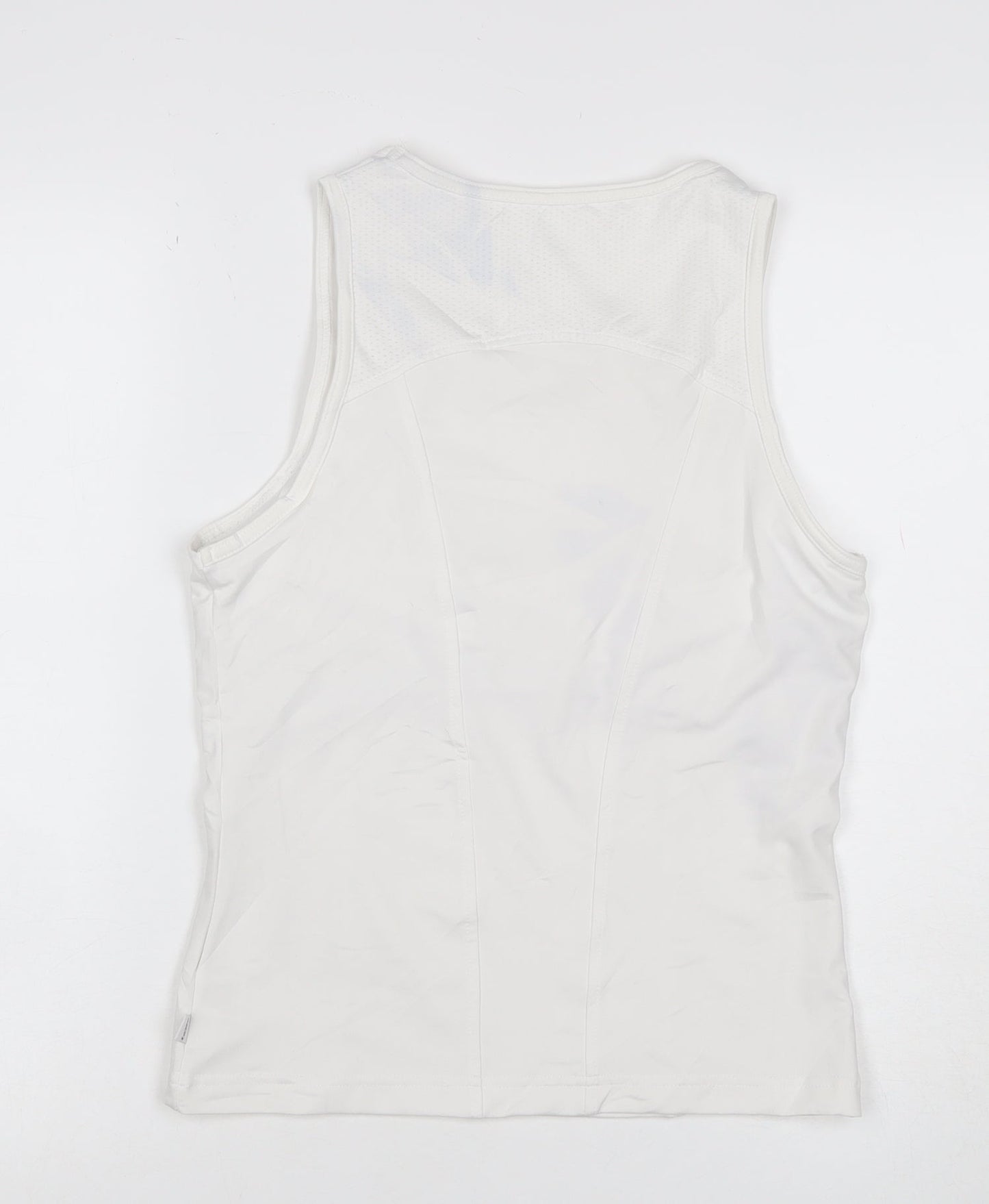 Lotto Women White Size 14 Athletic Mesh Panel Stretch Tank Top