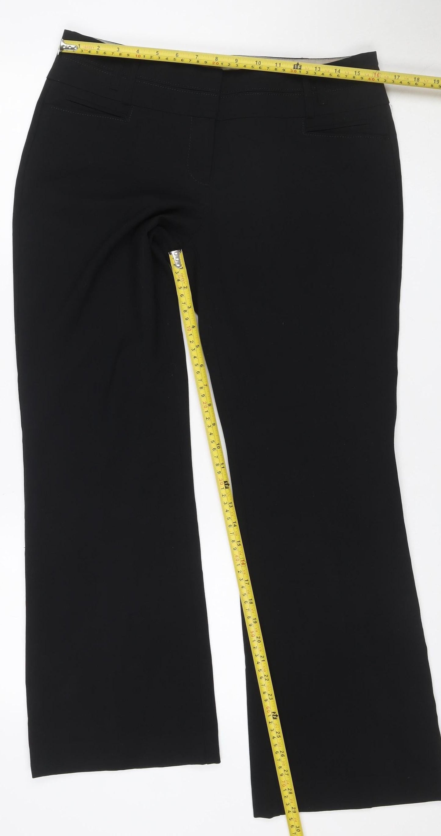 New Look Women’s Black Size 12 Wide-Leg Tailored Dress Trousers