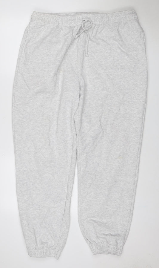 Topshop Women’s Grey UK 16 Jogger Sweatpants Drawstring Cotton Blend