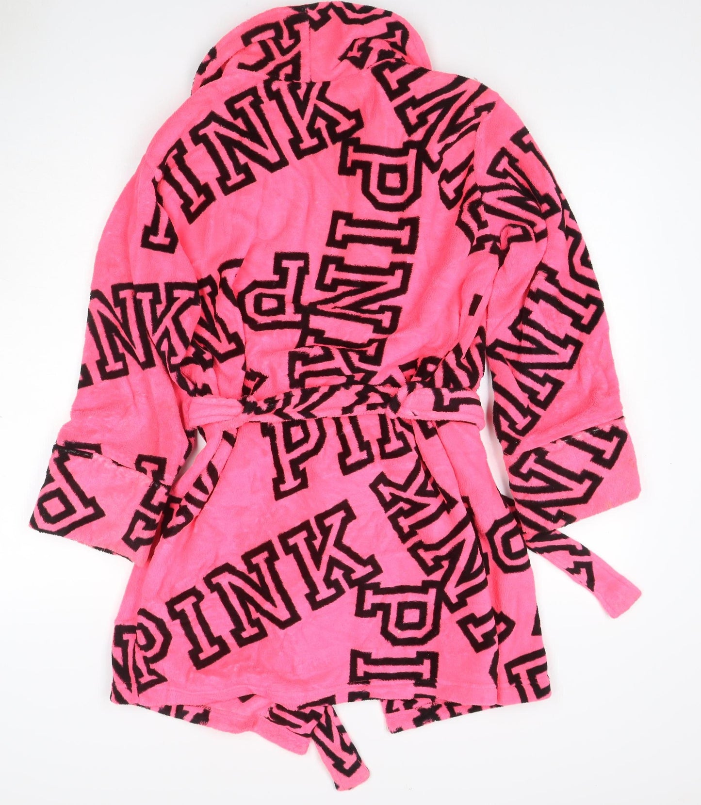 Victoria's Secret PINK Women Pink XS Kimono Fleece Logo Robe