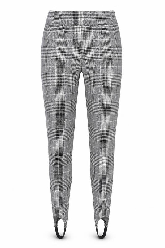 Marks & Spencer Women Grey Check Stirrup Leggings UK 8 Regular