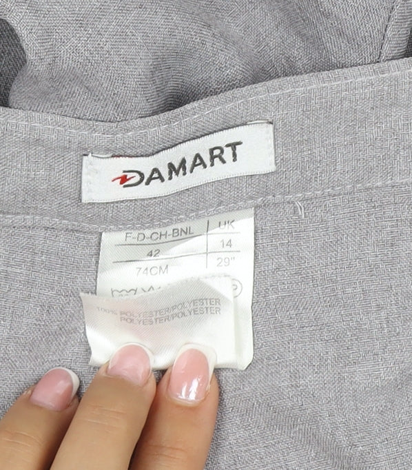 Damart Women’s Grey Size 14 Straight Leg Smart Trousers 29in Waist