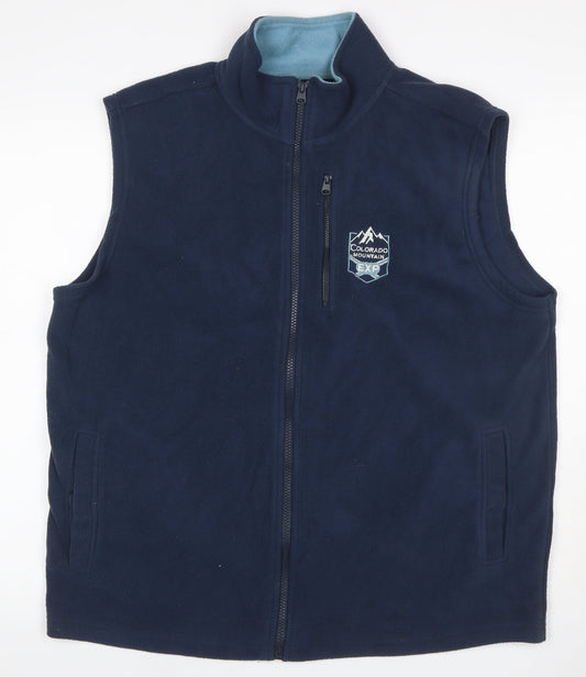 Atlas For Men Men's Blue L Fleece Bodywarmer Full Zip Outdoor Gilet