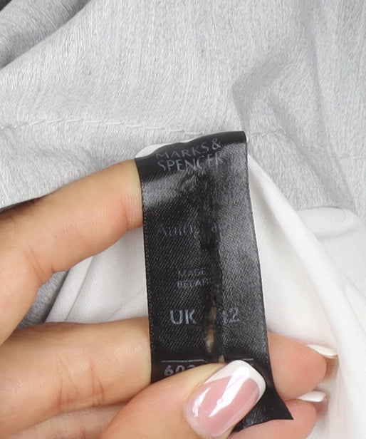 Marks & Spencer Autograph Women Grey UK 12 Linen Blend Trench Coat