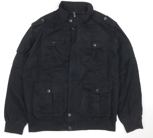 Outdoor Jacket Men's Black 2XL Military Cotton Utility Jacket