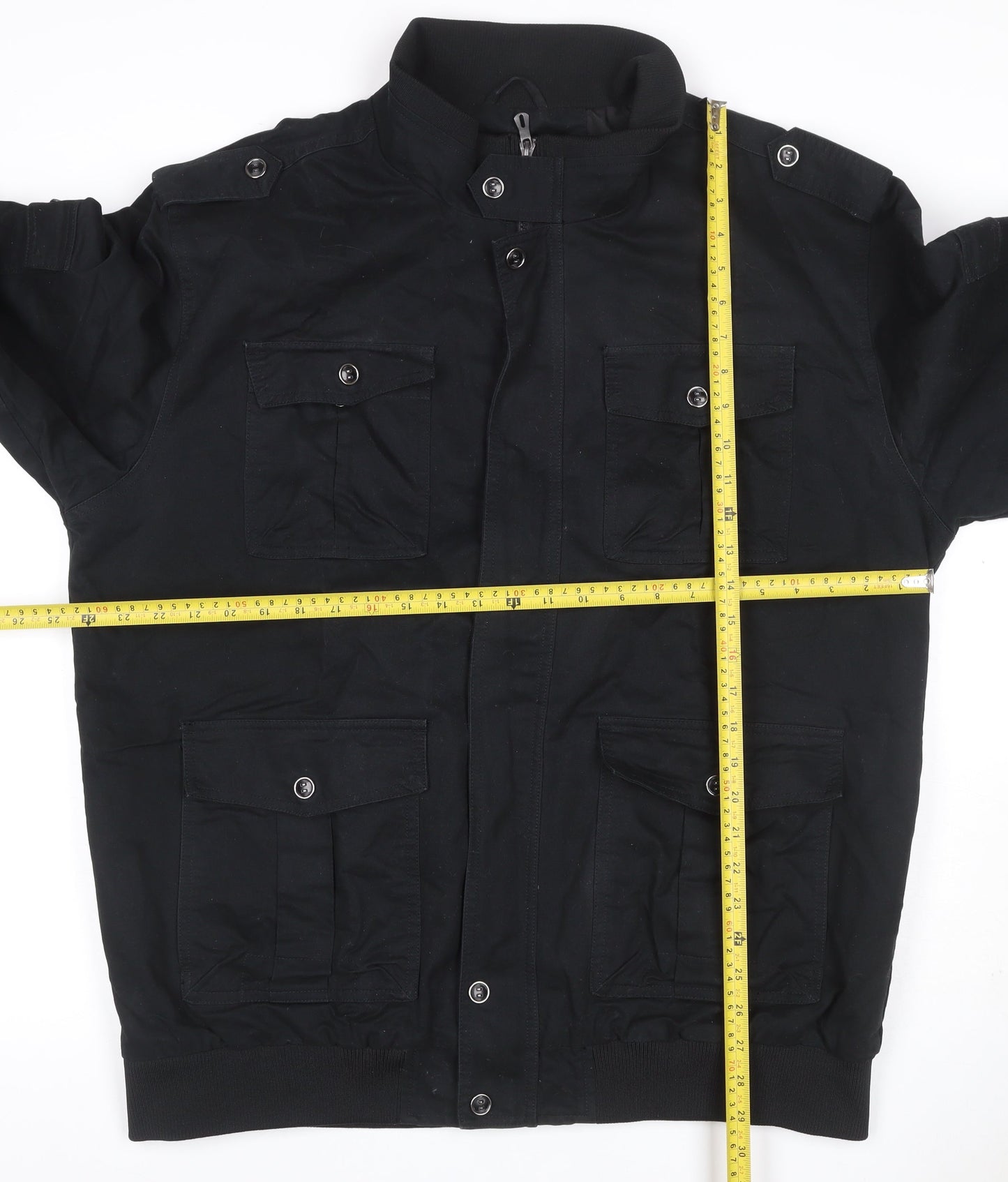 Outdoor Jacket Men's Black 2XL Military Cotton Utility Jacket