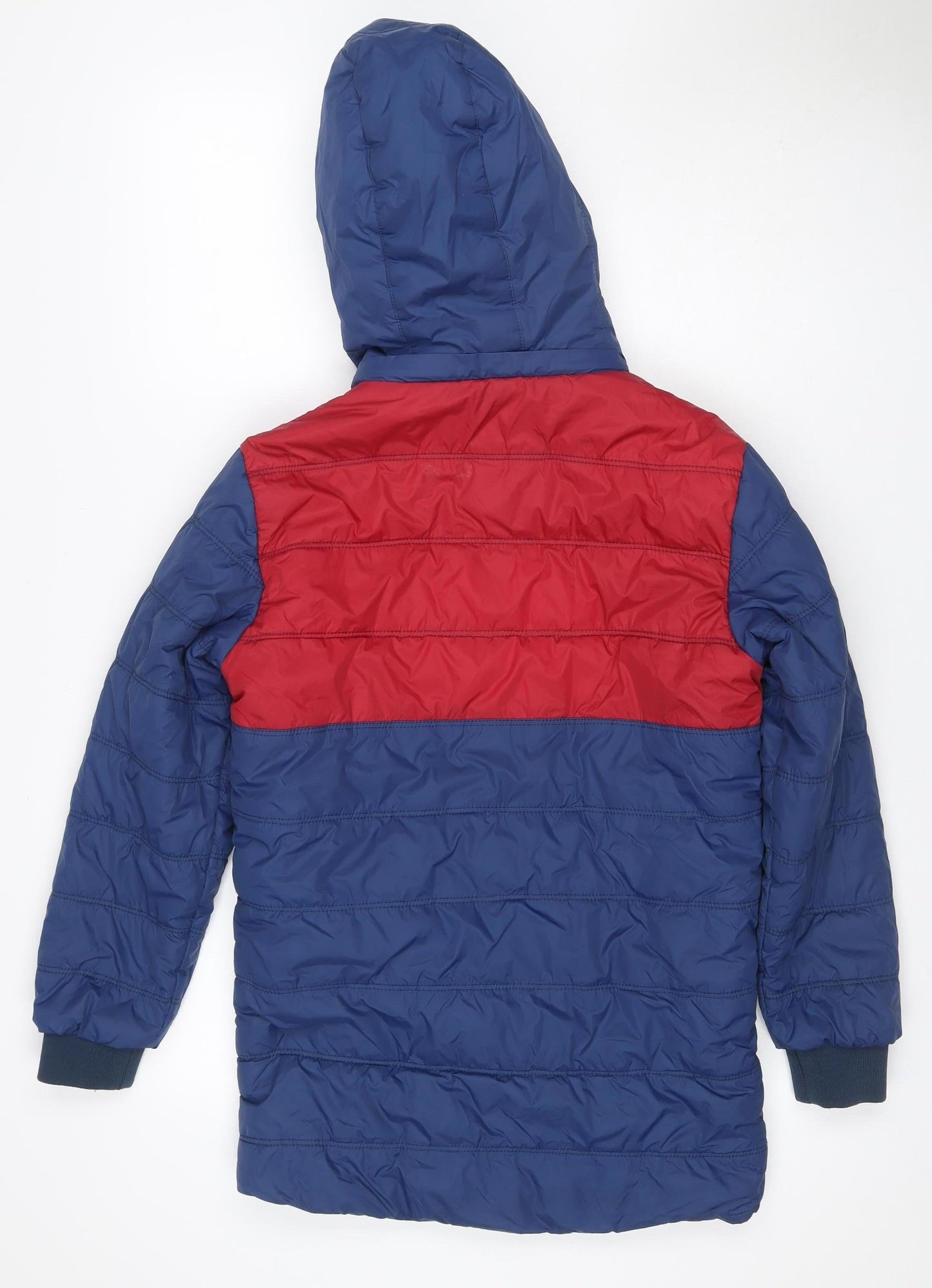 Joma Boys Blue Red 12 Years Puffer Jacket Hooded Quilted Winter
