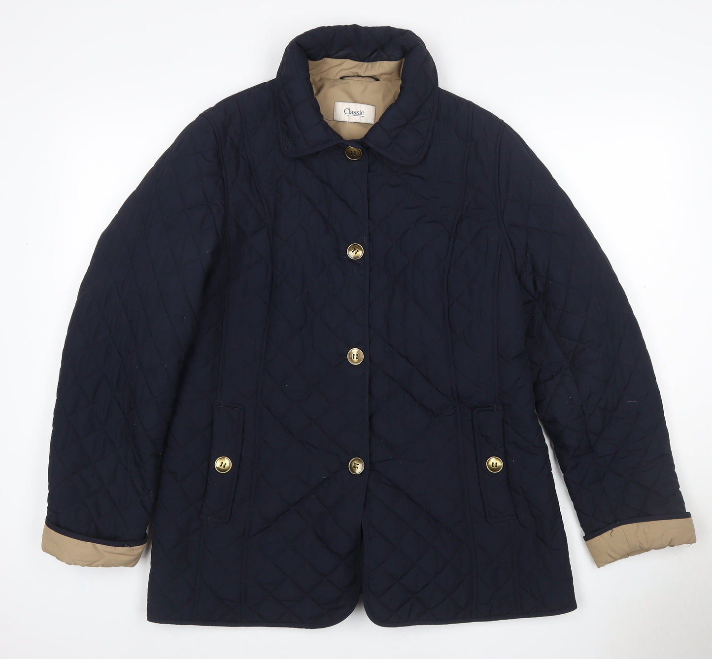 M&S Women’s Navy UK 14 Quilted Mid-Length Padded Coat Classic