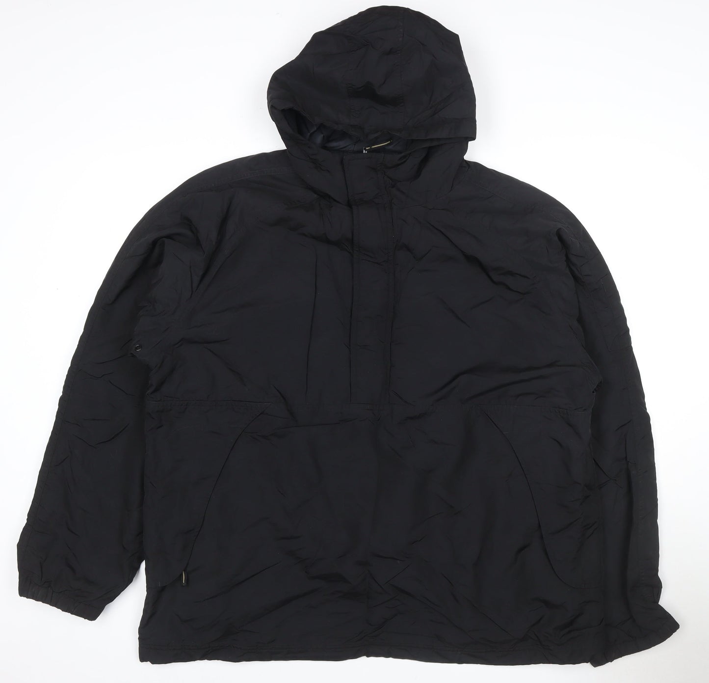 Moto Men's Black L Hooded Padded Anorak Jacket 1/4 Zip