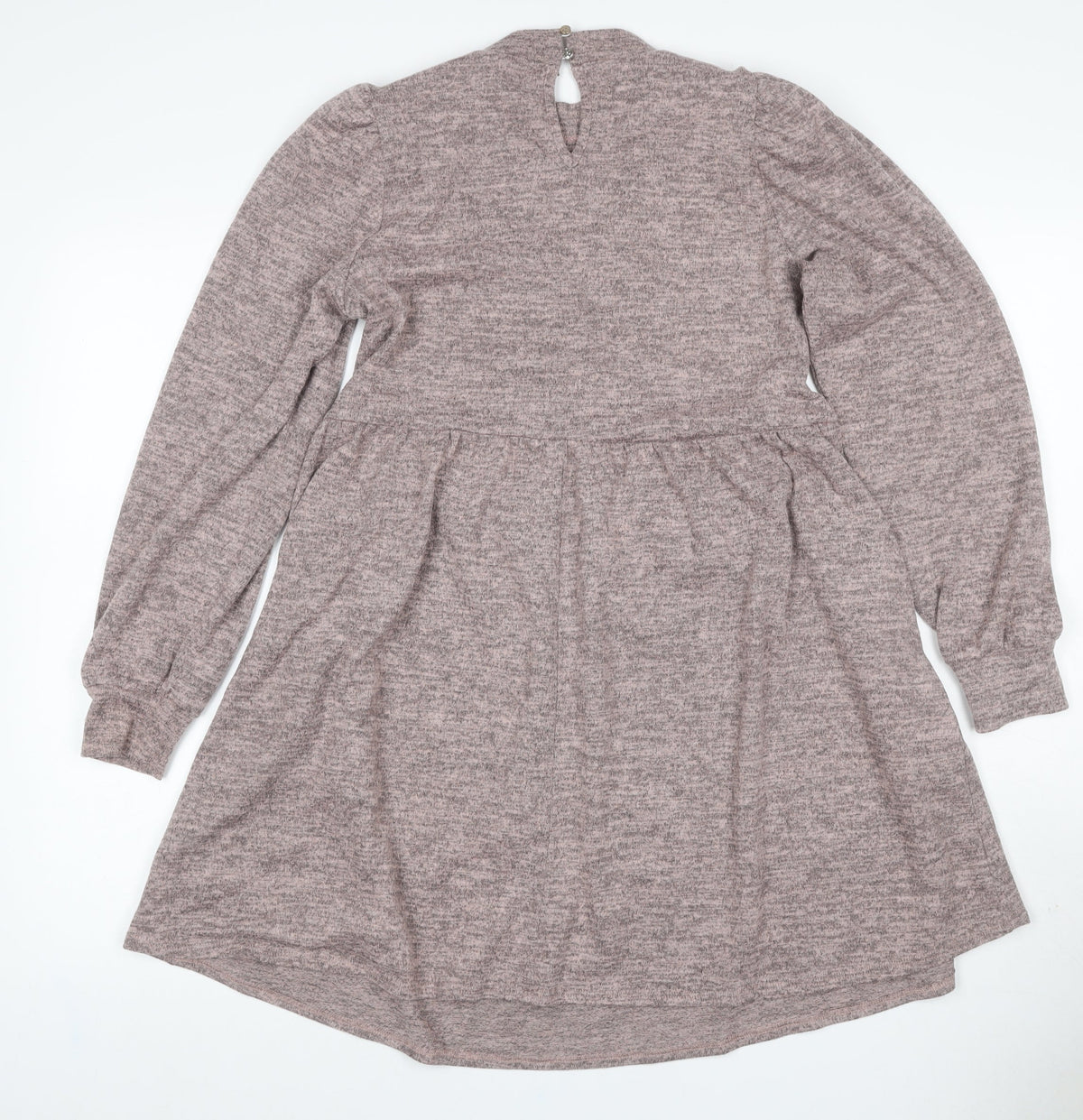 New Look Women Beige Size 10 Fit & Flare Knit Mini Dress