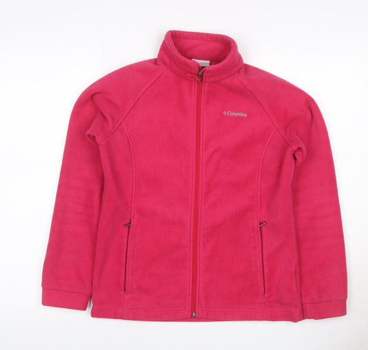 Columbia Girls Pink Fleece Jacket 14-15 Years Full Zip Pockets