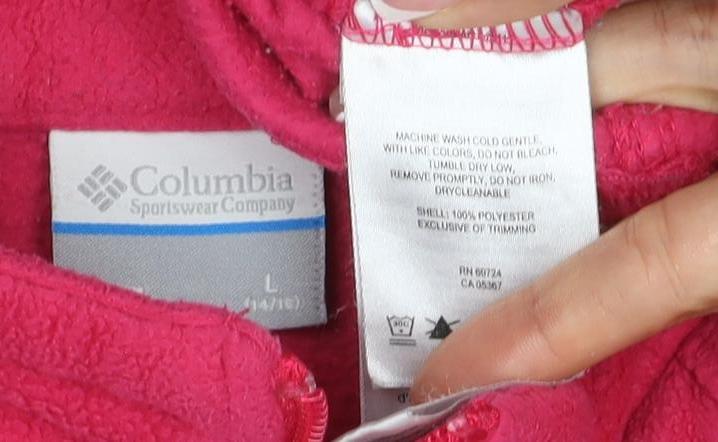 Columbia Girls Pink Fleece Jacket 14-15 Years Full Zip Pockets