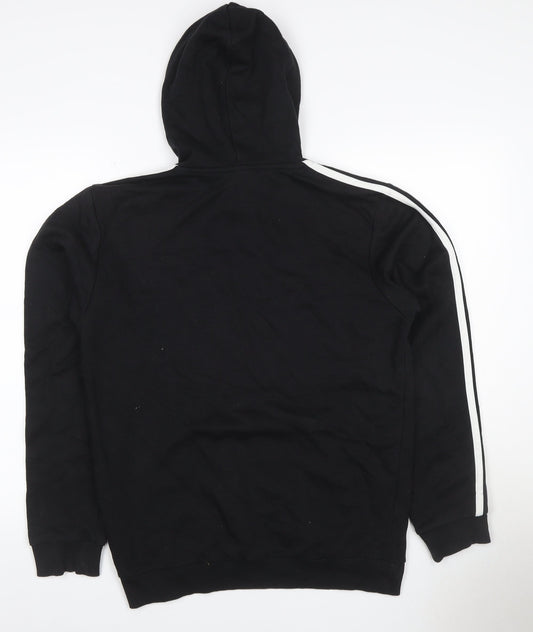 Adidas Men’s Black S 3-Stripes Logo Pullover Hoodie Sports Fleece