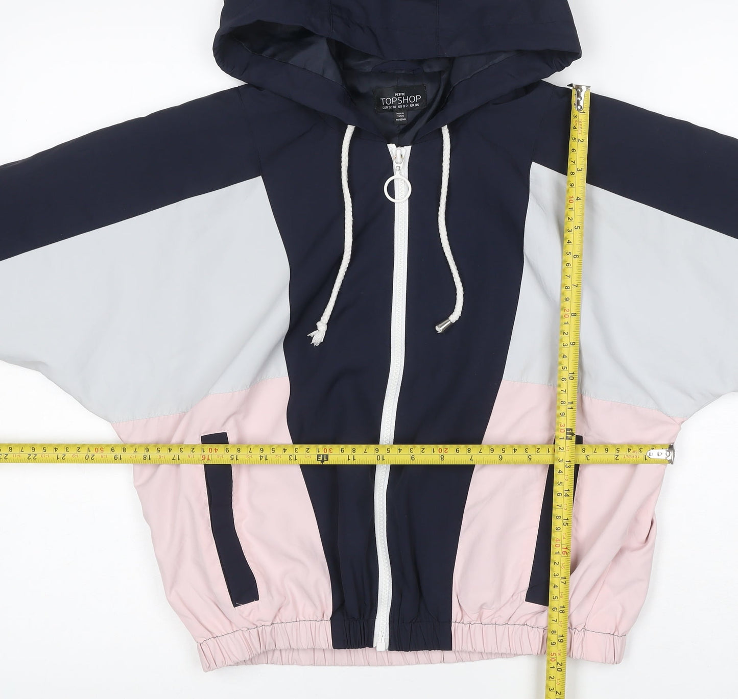 Topshop Women’s Multicoloured Petite XS Hooded Windbreaker Jacket