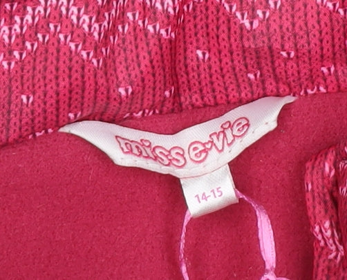 miss e-vie Girls Pink 14-15 Years Fair Isle Hooded Padded Gilet
