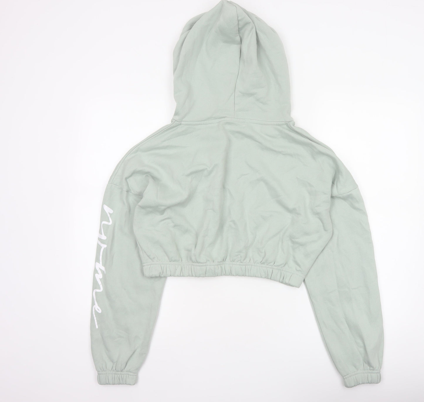 NVME Women’s Mint Green Cropped Oversized Pullover Hoodie Size M