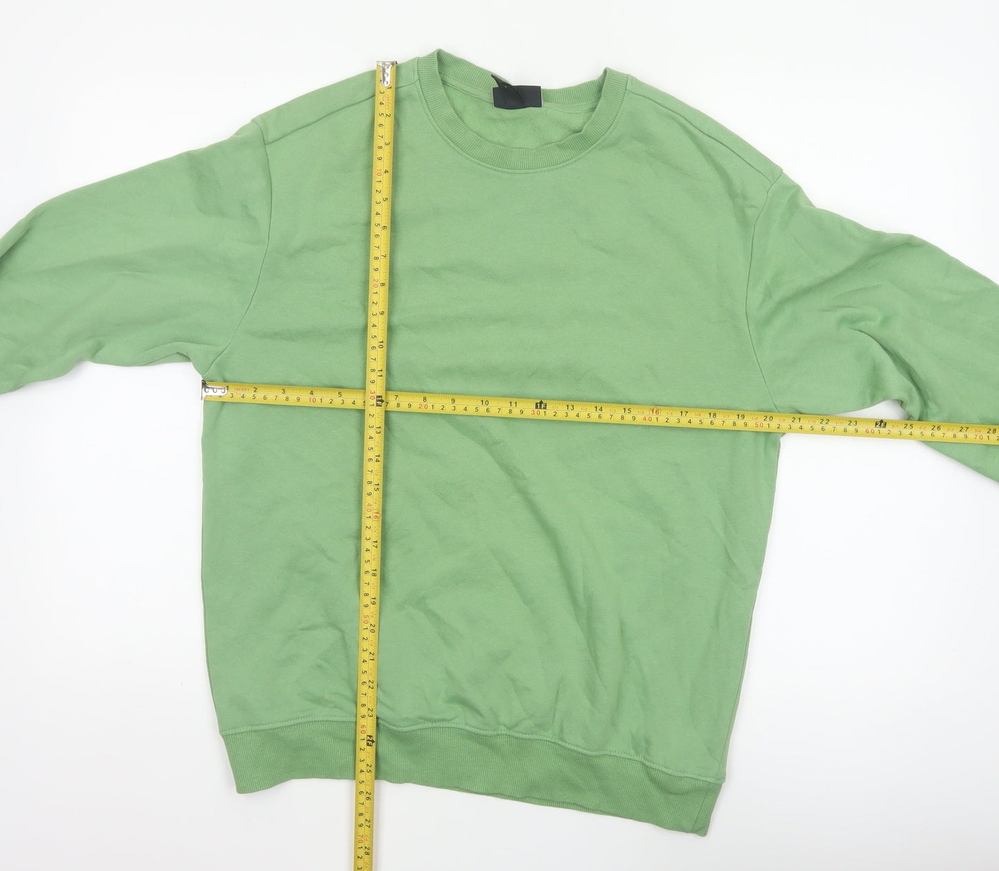 H&M Men’s Green Size S Relaxed Fit Crew Neck Fleece Sweatshirt