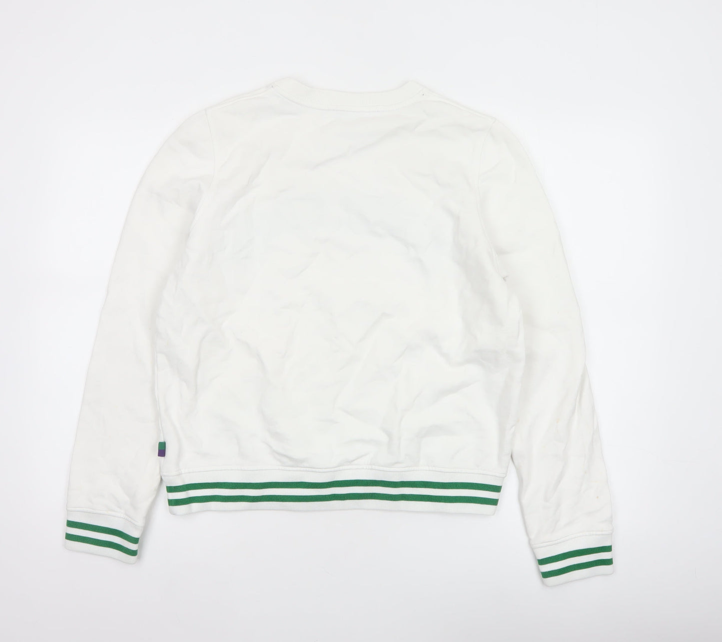 Wimbledon Women's White Green L Pullover Sweatshirt Tennis Logo