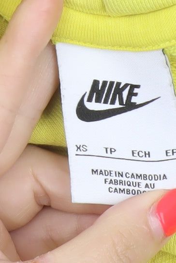 Nike Air Women’s Yellow XS Pullover Hoodie Logo Pocket