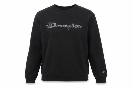 Champion Women Black S Pullover Sweatshirt Logo Crew Neck Cotton Blend