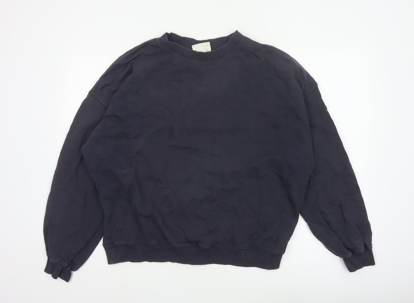 H&M Move Men’s Blue L Crew Neck Cotton Pullover Sweatshirt