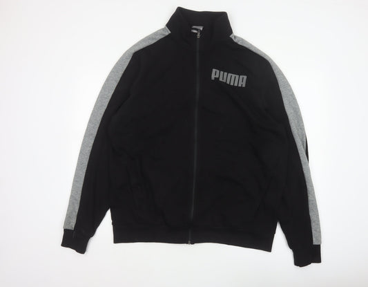 Puma Men’s Black Grey XL Full Zip Track Jacket Logo Sports